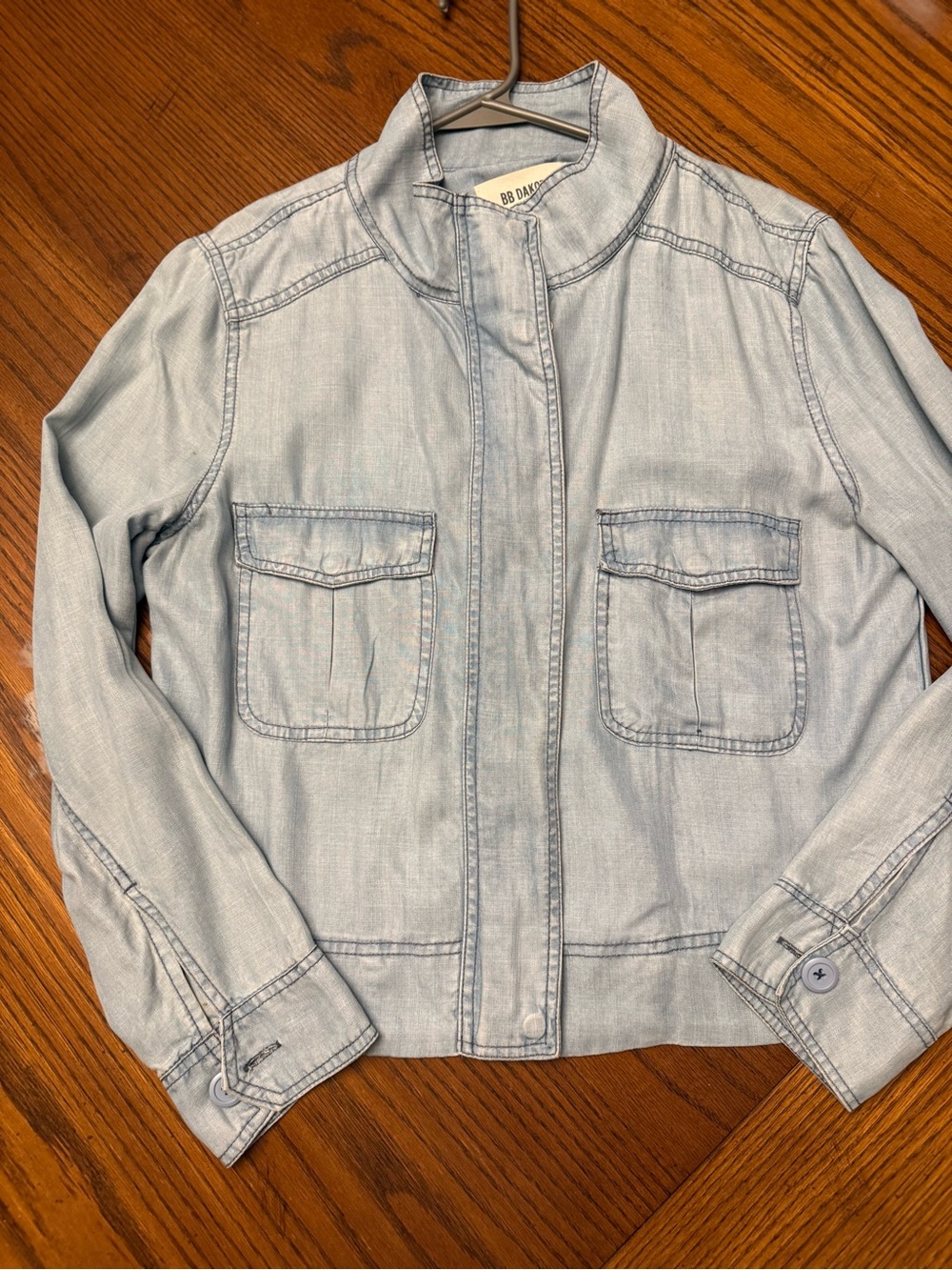 BB Dakota Light Wash Chambray Jacket - Pale Blue